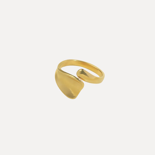 Drop Cross Gold Ring